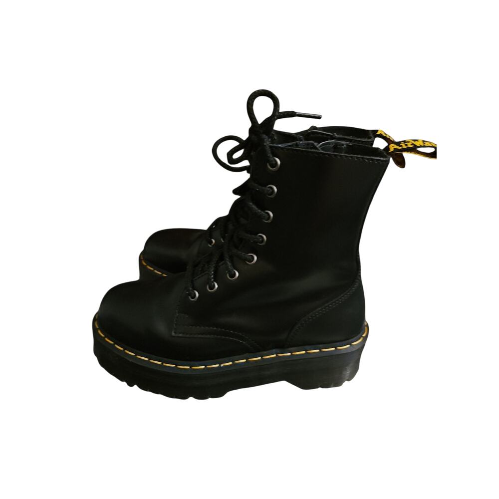 Dr. Martens Jadon Boot Smooth Leather Platforms - Women black leather sz 6 $210 - Picture 3 of 9